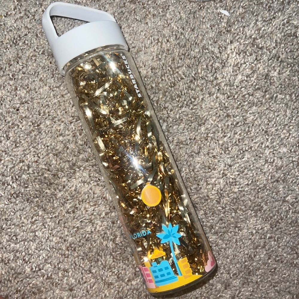 NWT Starbucks Florida  glass tumbler water bottle